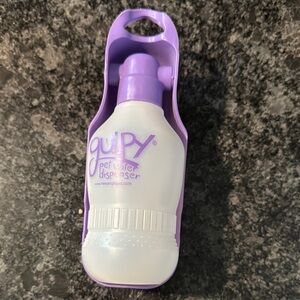 Gulpy pet water dispenser purple 10oz travel